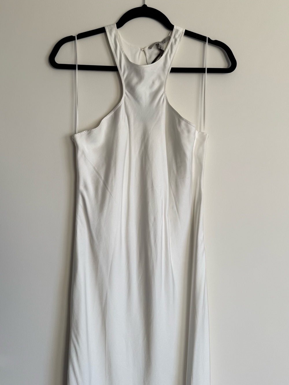 NWT AllSaints White Satin Maxi Racerback Dress